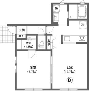 CoColeaf世田谷砧 B号室 間取り