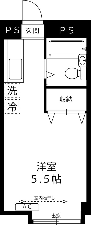 コーポ調布 406号室 間取り