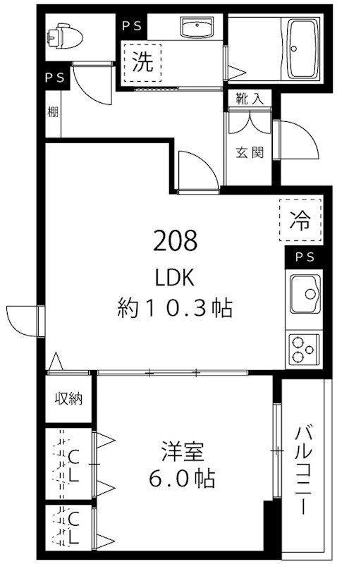 サンエイ烏山ビル 208号室 間取り