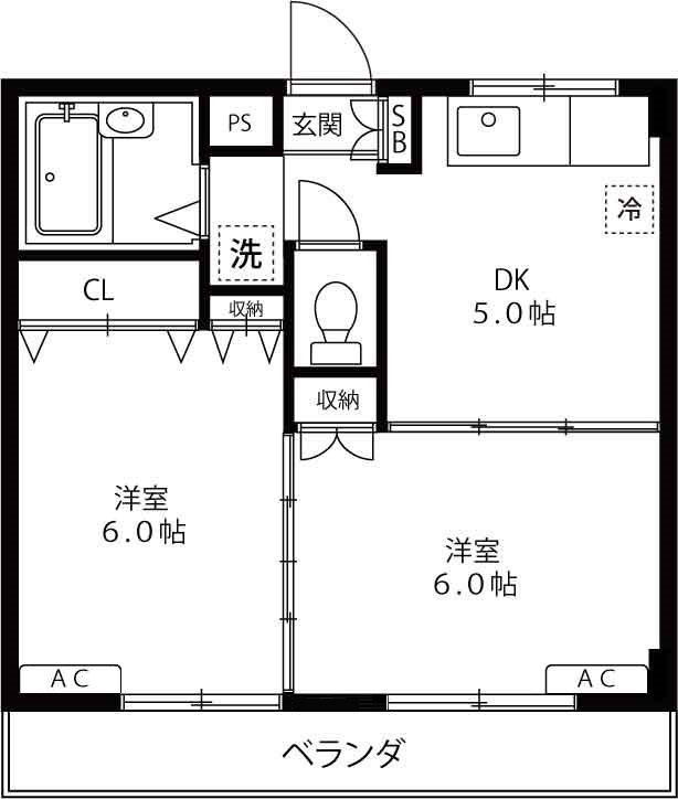 クレメゾン西船 202号室 間取り