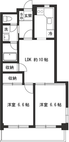 1437コーポ 303（B-3）号室 間取り