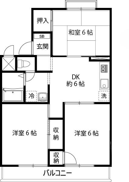 パークサイド清水 203号室 間取り