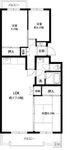 榎ヶ丘社宅 203号室 間取り