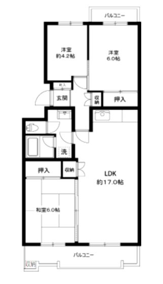 榎ヶ丘社宅 203号室 間取り