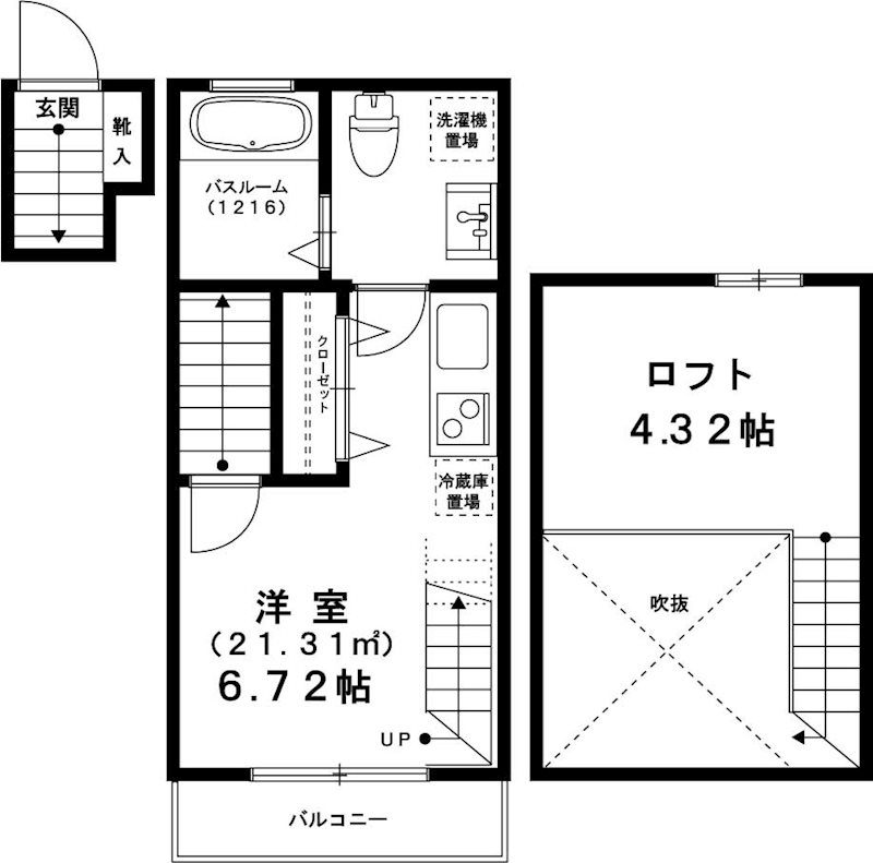 フレクション千歳船橋 202号室 間取り