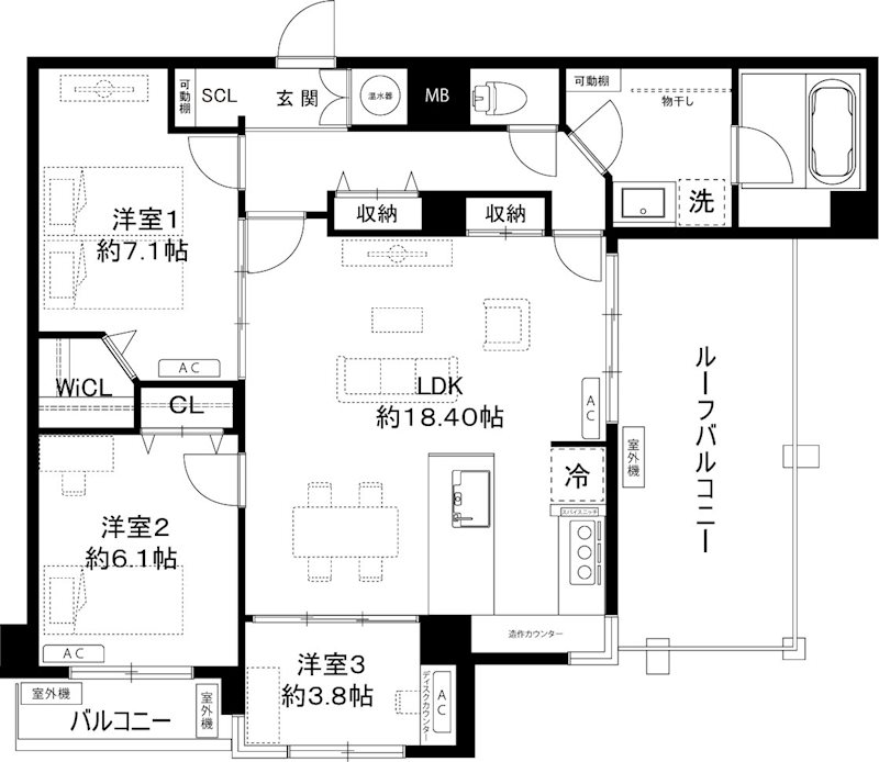 ホワイトパレス 503号室 間取り