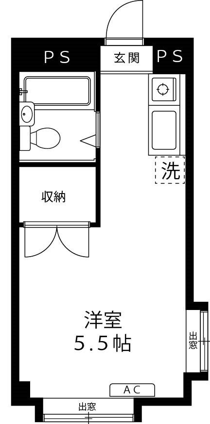 コーポ調布 401号室 間取り