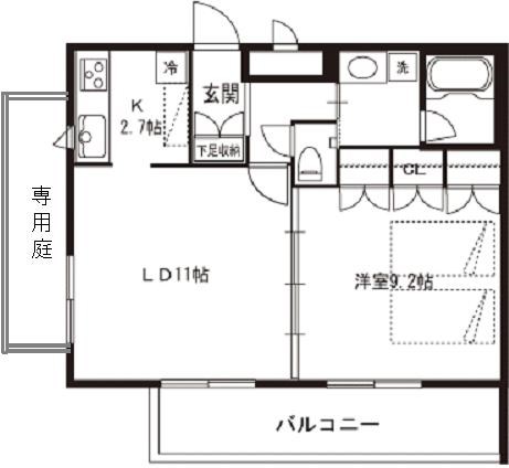 ガーデン千歳船橋 104号室 間取り