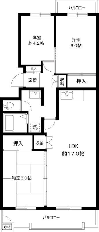 榎ヶ丘社宅 105号室 間取り