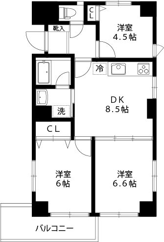 エスペランザヴィエント 601号室 間取り