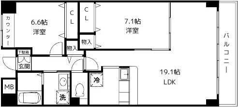 サンスカイ  603号室 間取り
