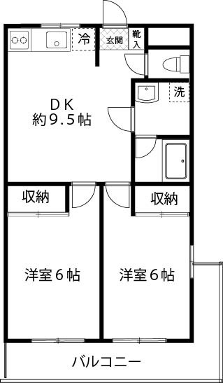 グリーンハイツ榎本 301号室 間取り