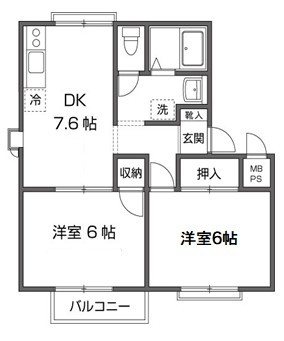 ブルーシャルムＡ 201号室 間取り