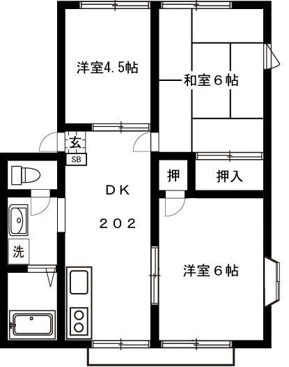 ハイコーポA 202号室 間取り