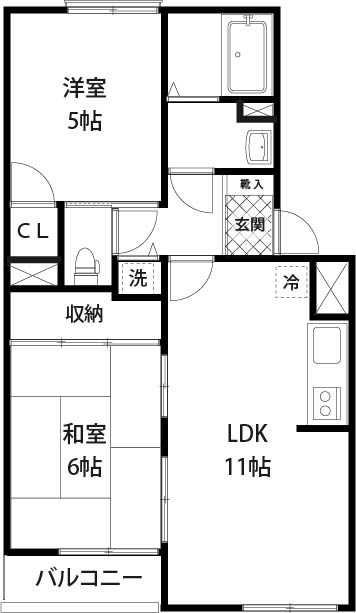 ハイツＵＵⅤ 302号室 間取り
