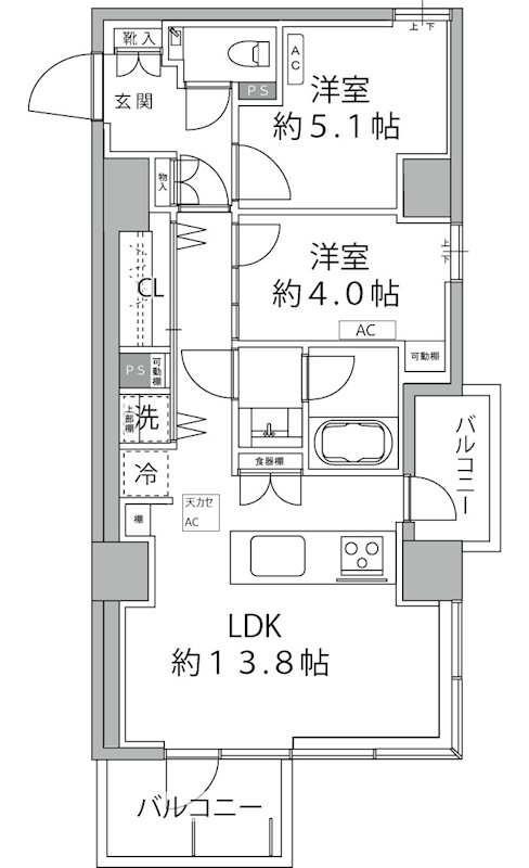 プラウド神田駿河台 1003号室 間取り