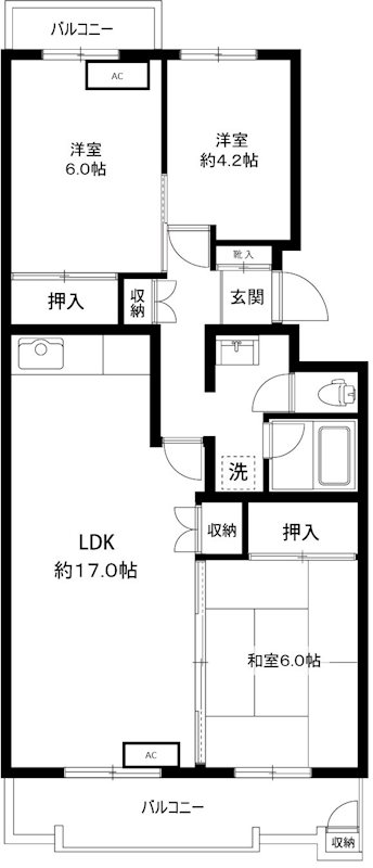 榎ヶ丘社宅 間取り図