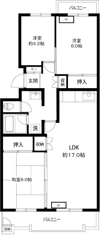 榎ヶ丘社宅 309号室 間取り