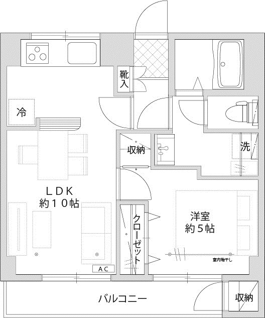 小林コーポ 107号室 間取り