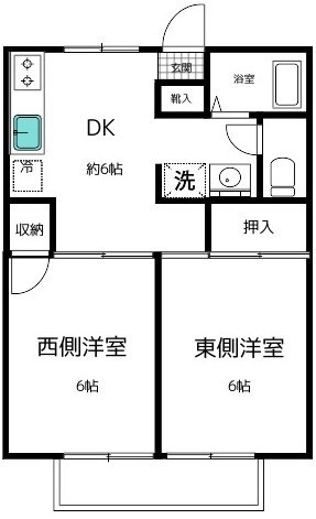 エクセルハイム 103号室 間取り