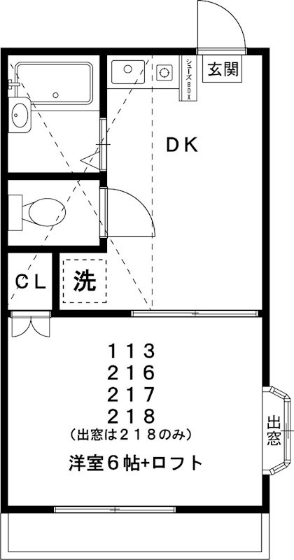 サーティ・ワン 217号室 間取り