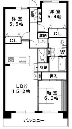 アソシエール西船橋  303号室 間取り