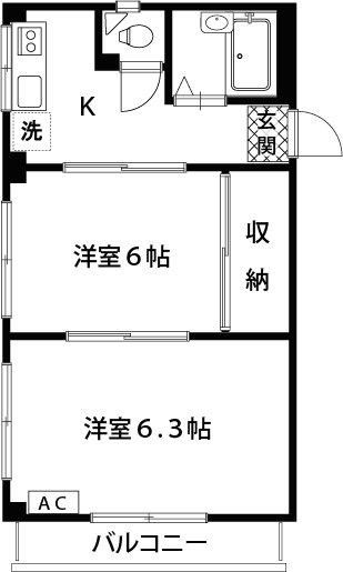 11号館 101号室 間取り