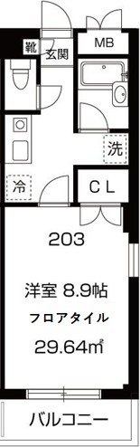 アメニティ三軒茶屋 203号室 間取り