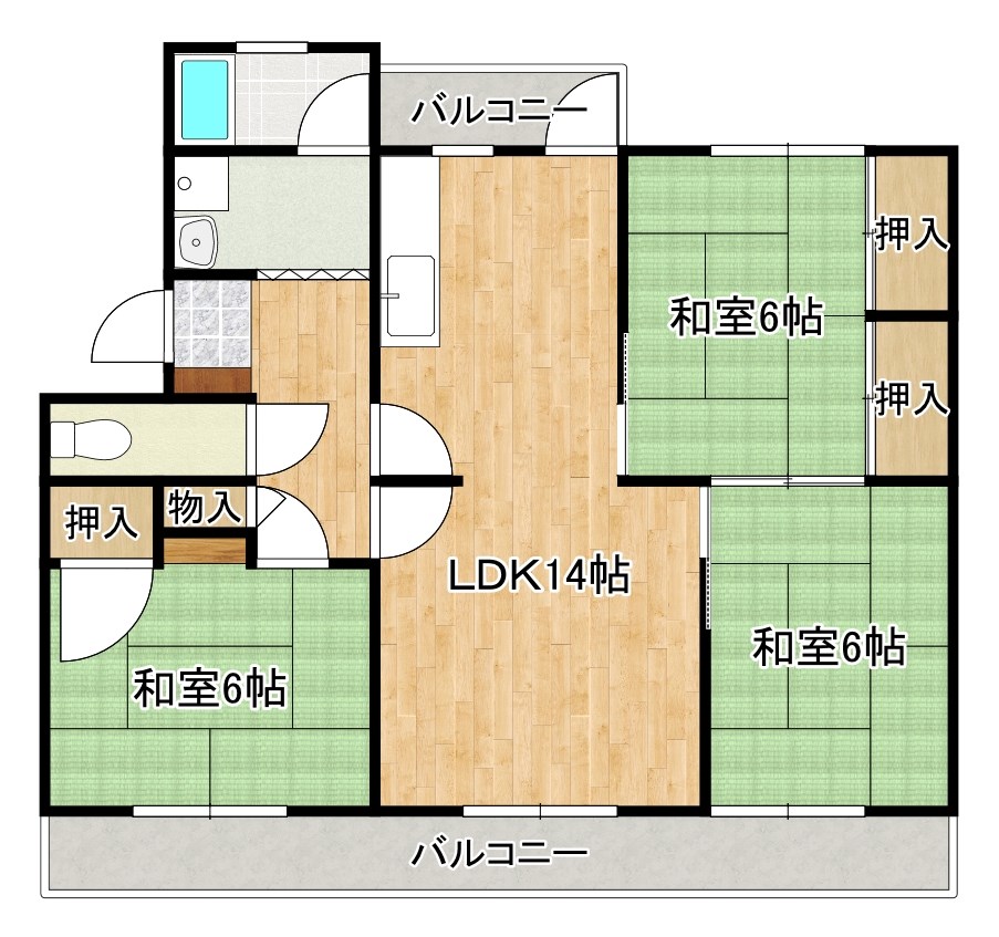 大町団地21棟 505号室 間取り