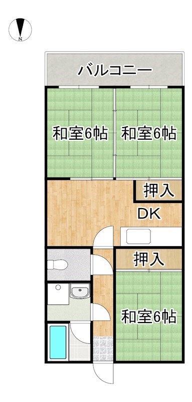 西原コーポ 101号室 間取り