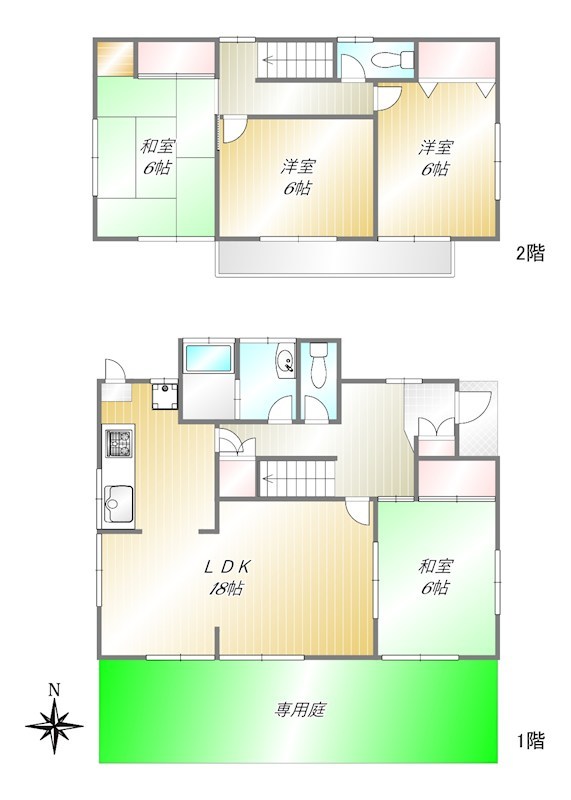 大西貸家（5年定期借家） 間取り