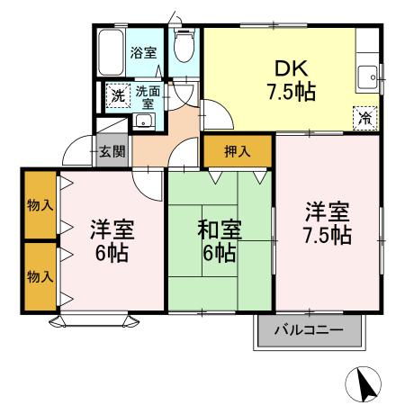 シャルマンすずかけ　Ａ 間取り