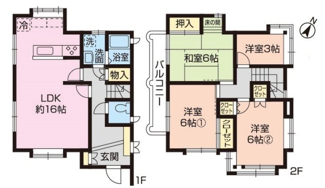  町田市玉川学園６丁目貸家 間取り