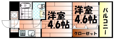No.47　PROJECT2100小倉駅 間取り