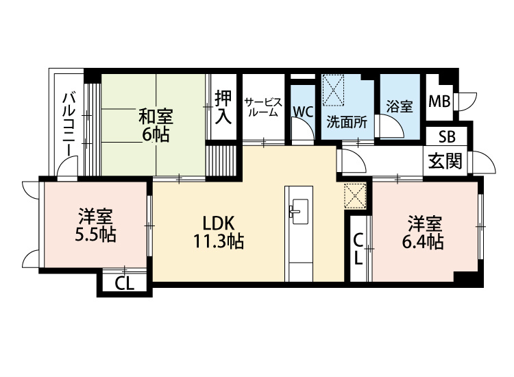 ココガモ＆壺壺蒲生 間取り