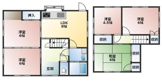 大平三丁目5番貸家 間取り