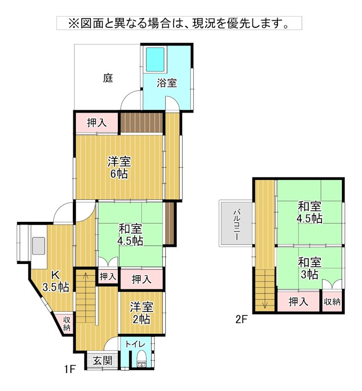 帆柱一丁目14番貸家 間取り
