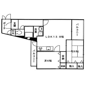コンフィアンサ桂 506号室 間取り