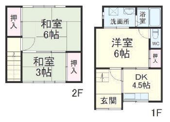 下津林借家(連棟２戸１）  間取り
