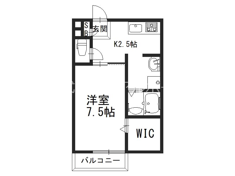 グランドール 205号室 間取り