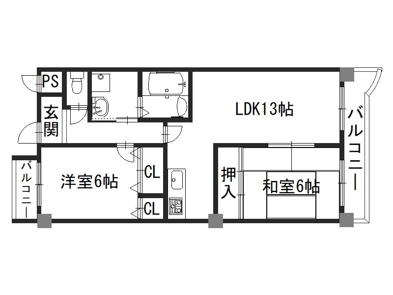 グランビア桂 204号室 間取り
