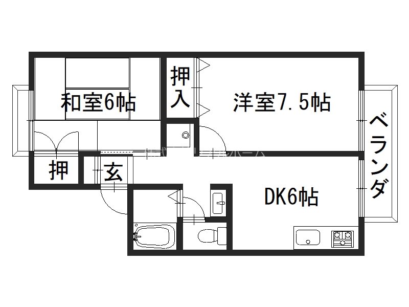セジュール松月 A105号室 間取り