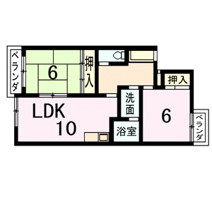 パラシオン蘭 103号室 間取り