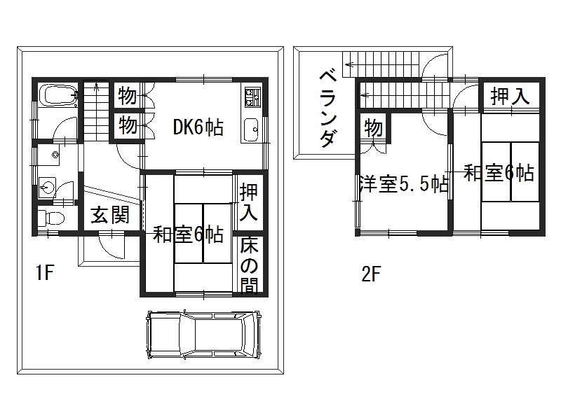 桂御所町貸家 間取り図