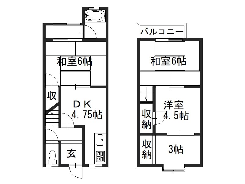 大原野灰方町貸家 間取り