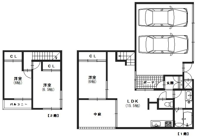 コートハウス上桂 C号室 間取り