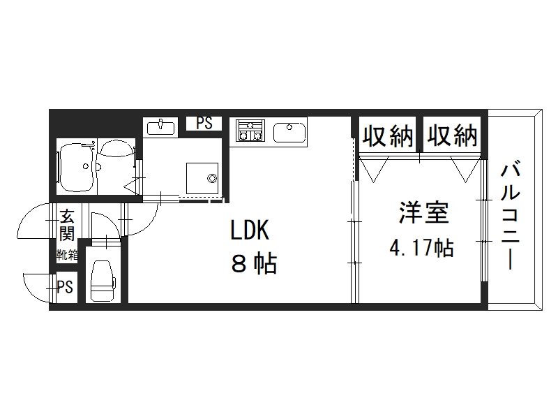 リバーサイド桂 弐番館 217号室 間取り