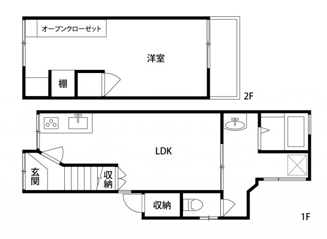 桂稲荷山町M貸家 1号室 間取り