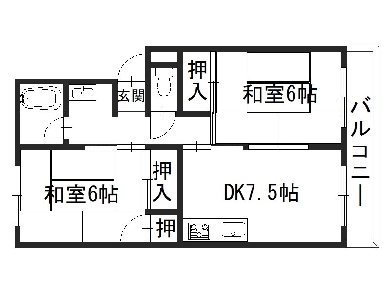 プレジールK 203号室 間取り