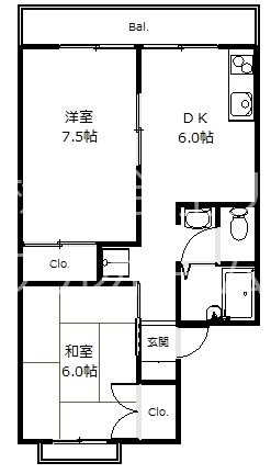 セジュールワイ 106号室 間取り